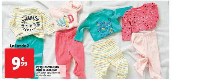 pyjamas velours bébé in extenso
