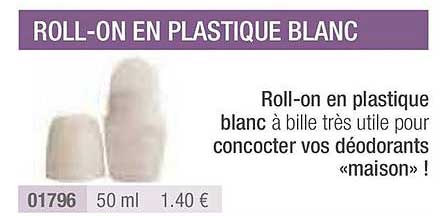 roll on en plastique blanc
