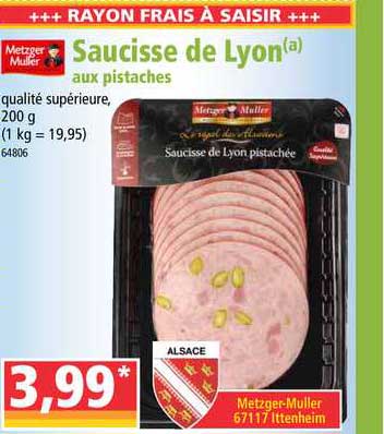 saucisse de lyon aux pistaches metzger muller