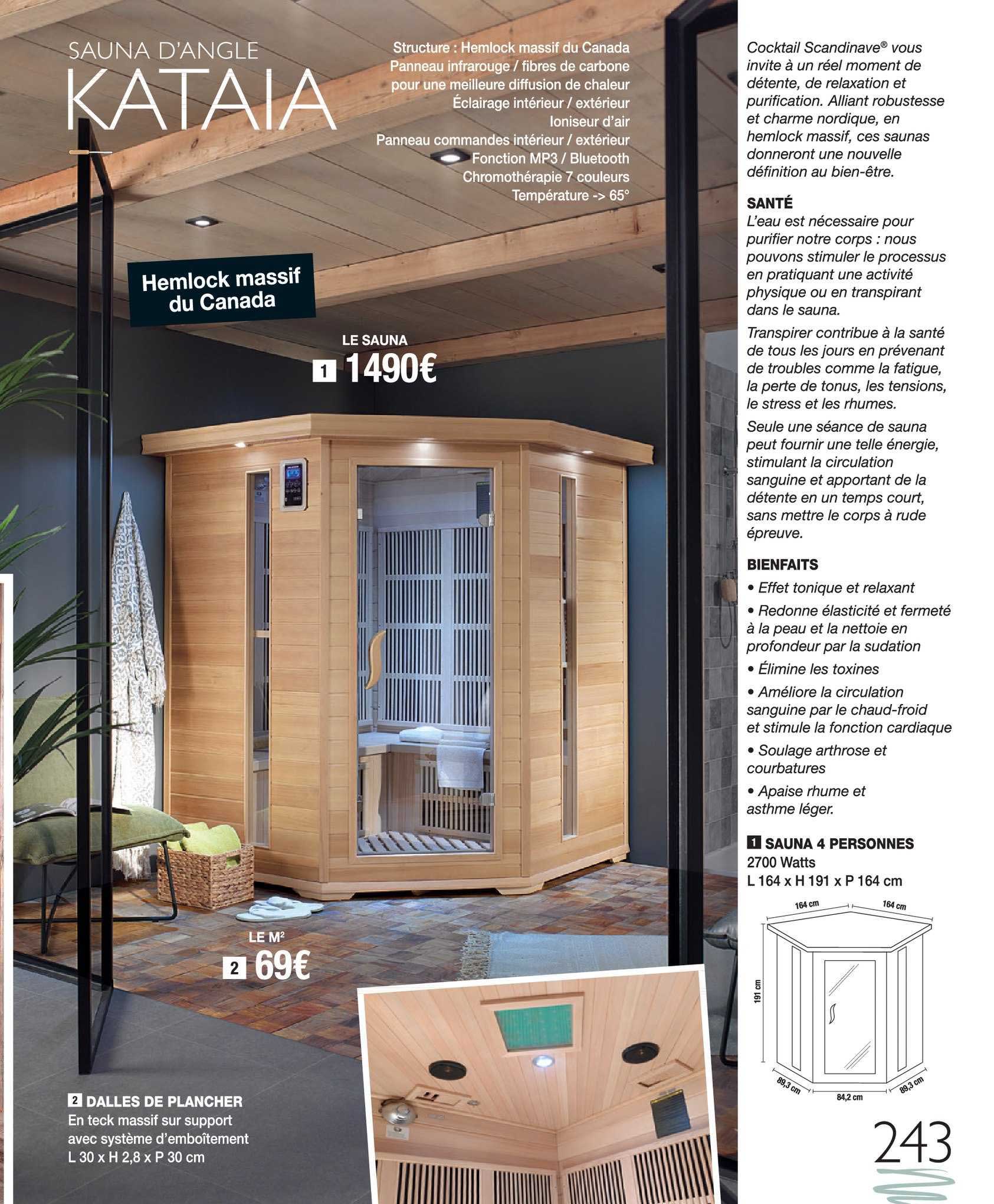 sauna d'angle kataia