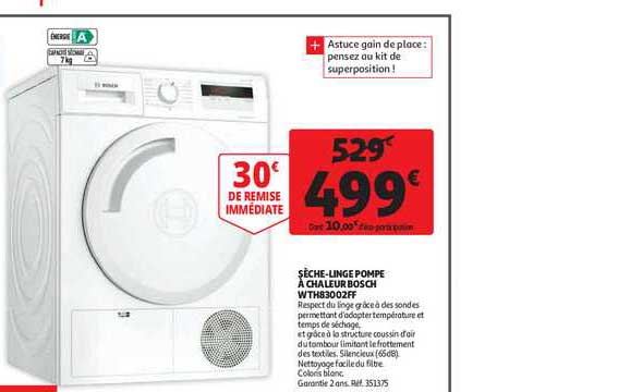 sèche-linge pompe à chaleur bosch wth83002ff