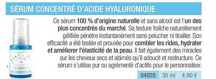 sérum concentré d'acide hyaluronique