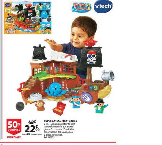 super bateau pirate 2 en 1 tuc tut vtech