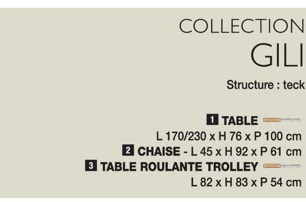 table, chaise, table roulante trolley