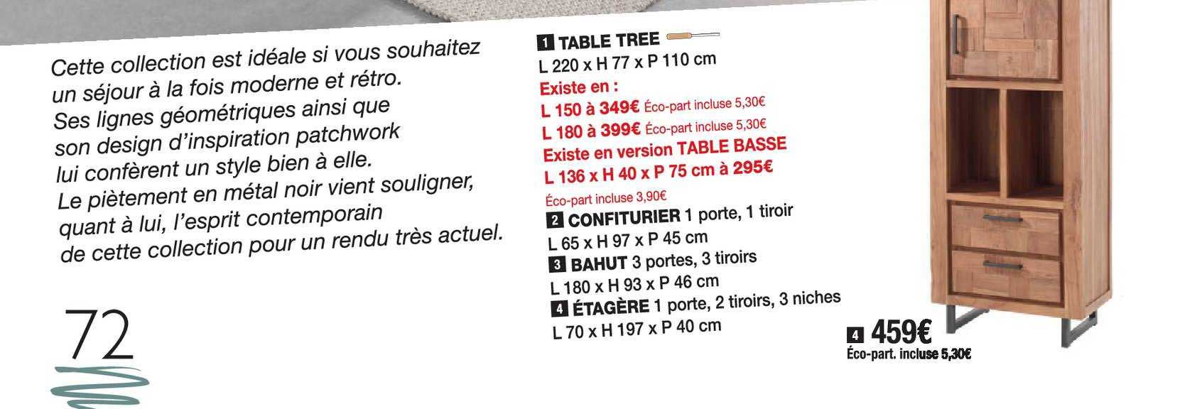 table tree, confiturier, bahut, étagère