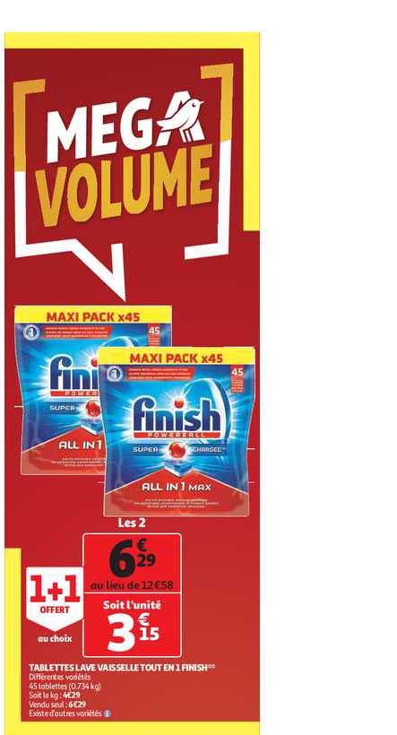 tablettes lave vaisselle tout en 1 finish