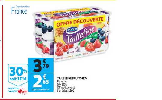 taillefine fruits 0% danone