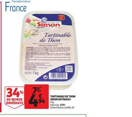 tartinable de thon simon dutriaux