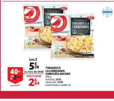 Torsades à La Carbonara Surgelées Auchan