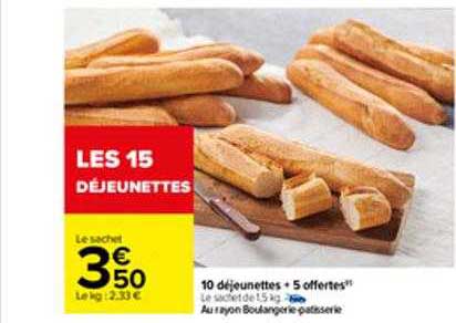 10 déjeunettes + 5 offertes