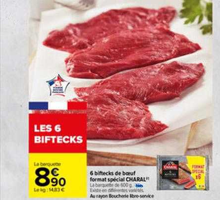 6 biftecks de bœuf format spécial charal