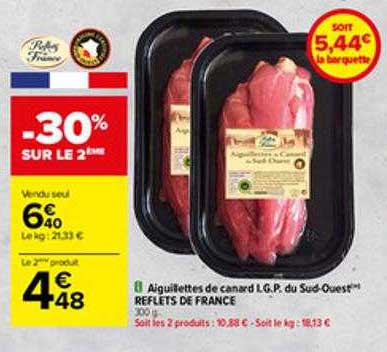 aiguillettes de canard i.g.p. du sud-ouest reflets de france