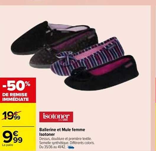Ballerine Et Mule Femme Isotoner