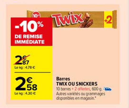 Barres Twix Ou Snickers