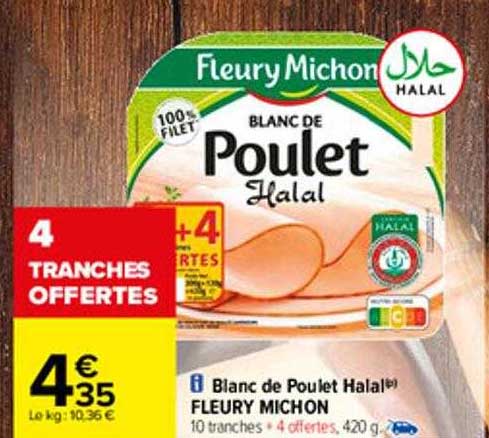 blanc de poulet halal fleury michon