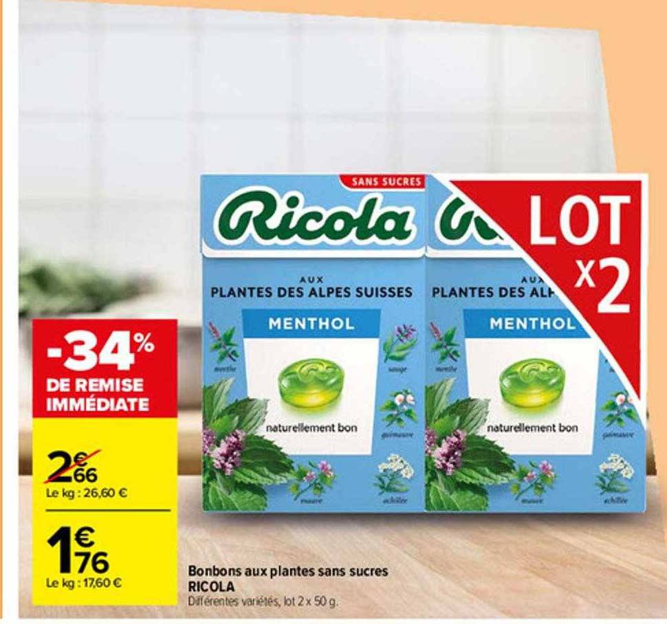 Bonbons Aux Plantes Sans Sucres Ricola