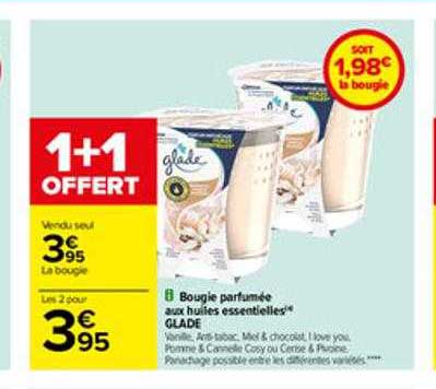 bougie parfumée aux huiles essentielles glade