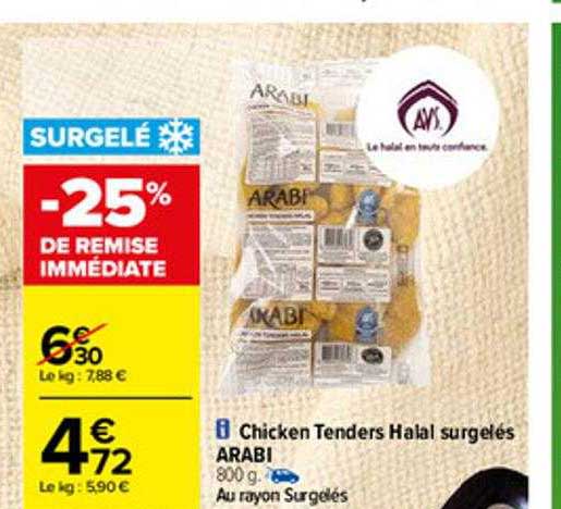 chicken tenders halal surgelés arabi