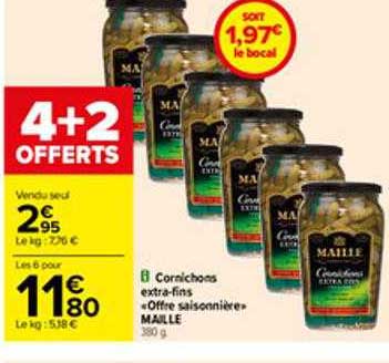 cornichons extra-fins «offre saisonnière» maille