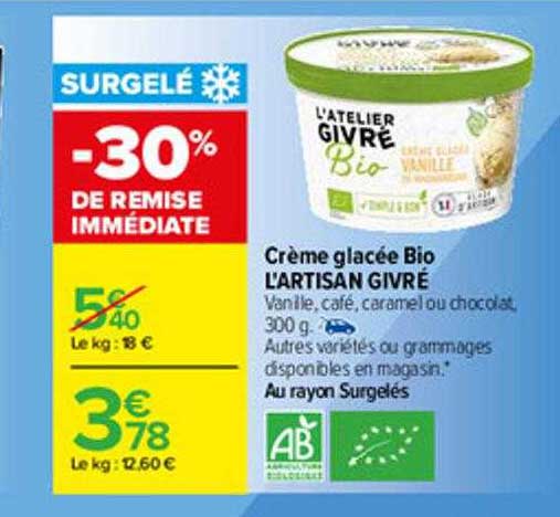 crème glacée bio l'artisan givré