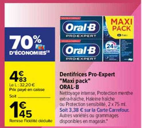 dentifrices pro-expert "maxi pack" oral-b