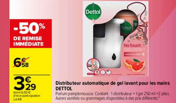 Distributeur Automatique De Gel Lavant Pour Les Mains Dettol