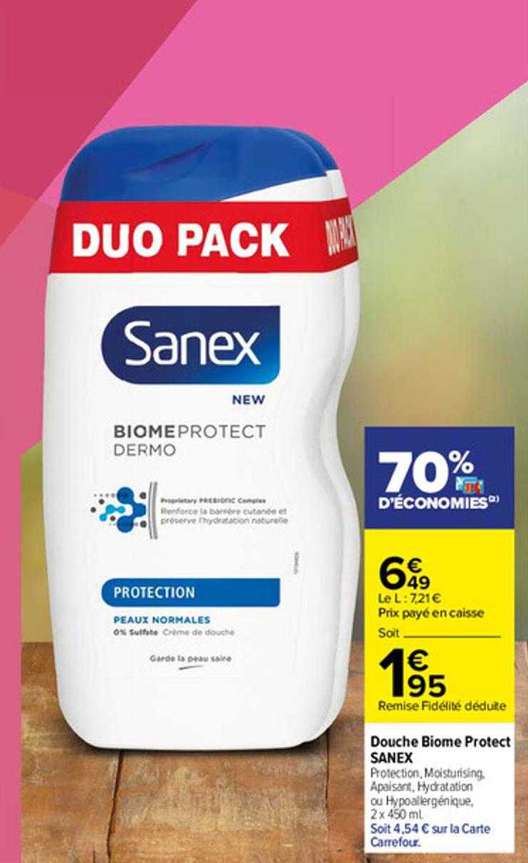 douche biome protect sanex