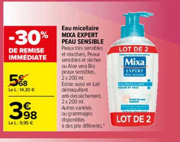 eau micellaire mixa expert peau sensible