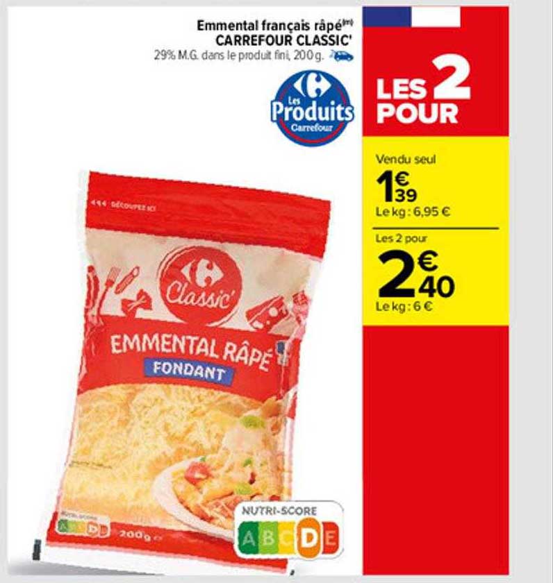 Emmental Français Râpé Carrefour Classic'