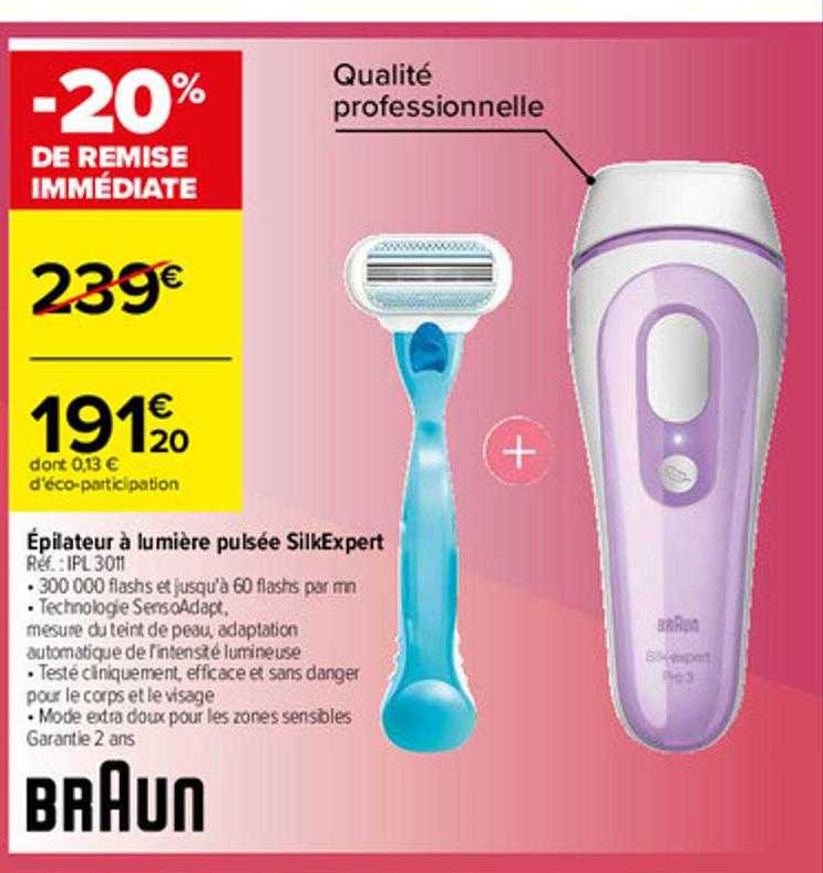 épilateur à lumière pulsée silkExpert braun