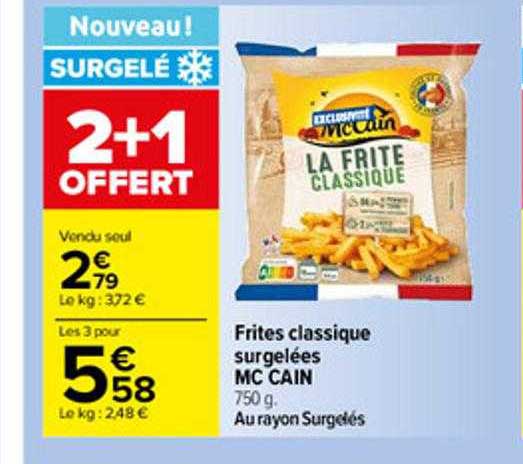 frites classique surgelées mc cain