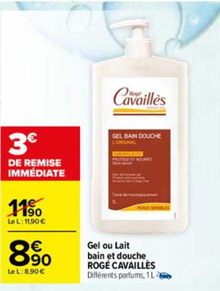 gel ou lait bain et douche rogé cavaillès