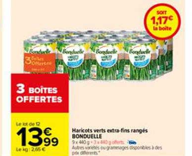 haricots verts extra-fins rangés bonduelle