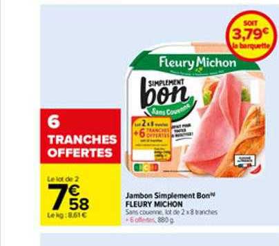 Jambon Simplement Bon Fleury Michon