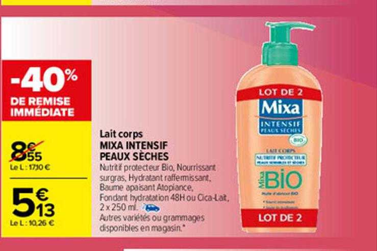 lait corps mixa intensif peaux sèches