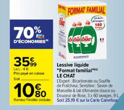 lessive liquide "format familial" le chat