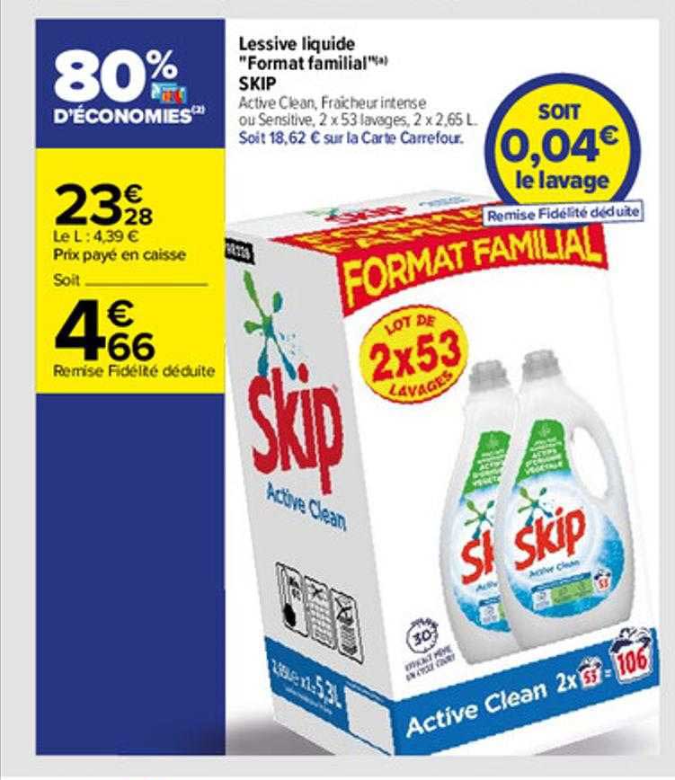 Lessive Liquide "format Familial" Skip