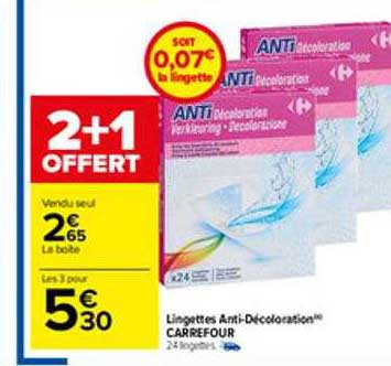 lingettes anti-décoloration carrefour