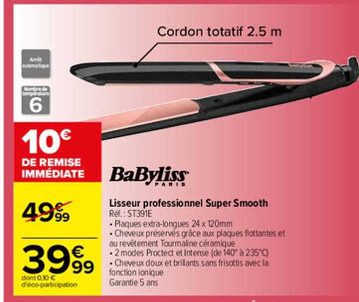 lisseur professionnel super smooth babyliss