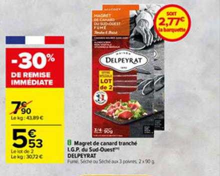 magret de canard tranché i.g.p. du sud-ouest delpeyrat