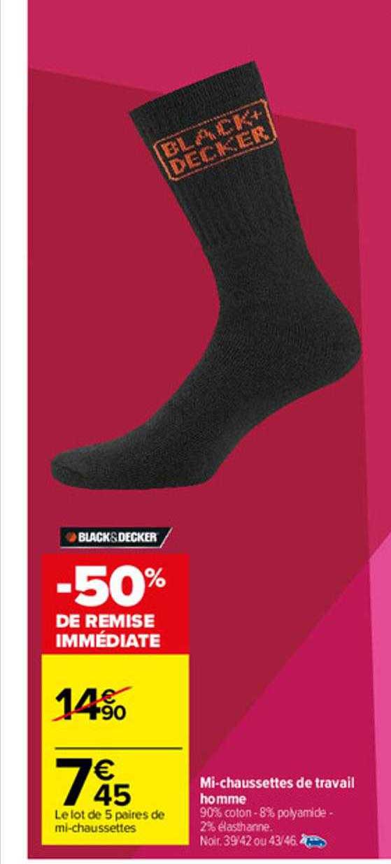 mi-chaussettes de travail homme black+decker