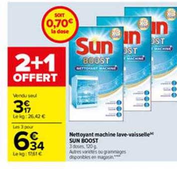 nettoyant machine lave-vaisselle sun boost