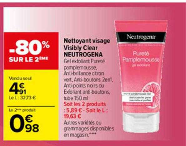 nettoyant visage visibly clear neutrogena