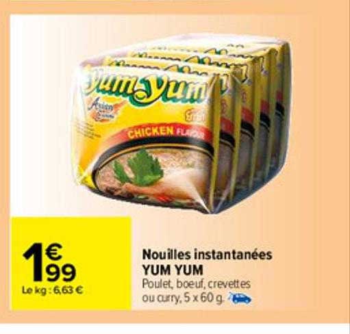 nouilles instantanées yum yum