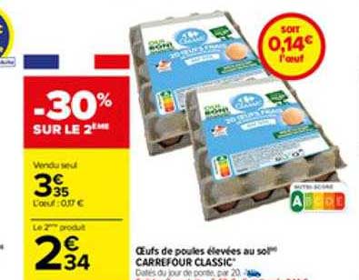 oeufs de poules élevées au sol carrefour classic