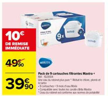 pack de 9 cartouches filtrantes maxtra brita
