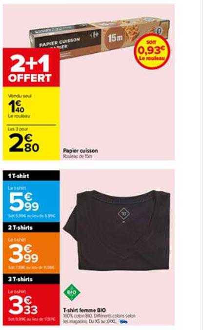papier cuisson, t-shirt femme bio