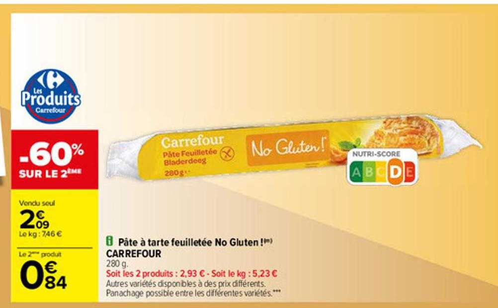 Pâte à Tarte Feuilletée No Gluten ! Carrefour