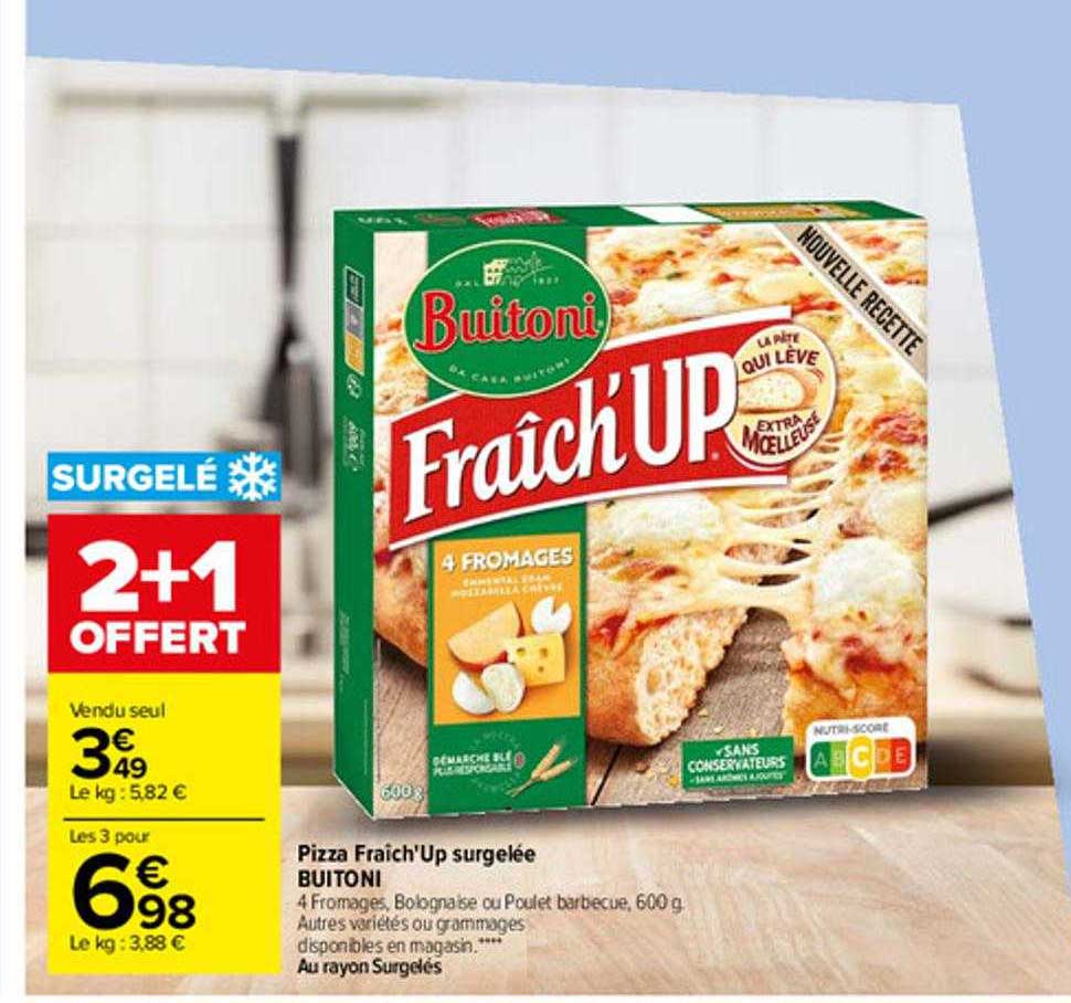 pizza fraîch'up surgelée buitoni