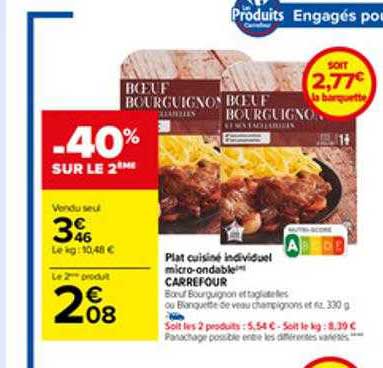 plat cuisiné individuel micro-ondable carrefour